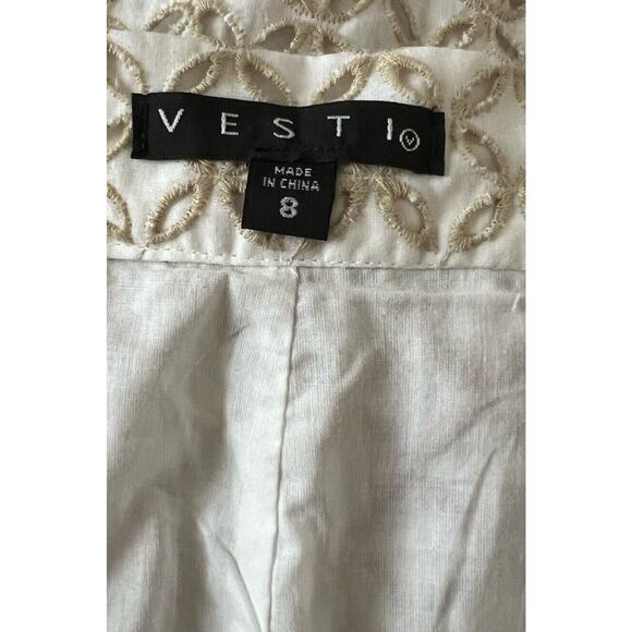 VESTI INC Women's 8 Black Ivory Embroidered Eyelet Hi-Lo Flare Feminine 2 Skirts - Picture 4 of 9